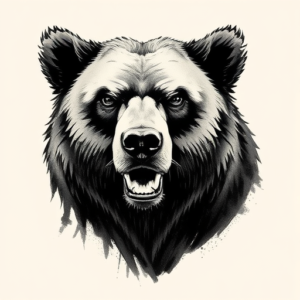 Brushstroke Bear Tattoo