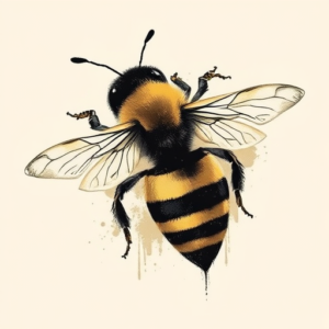 Brushstroke Bee Tattoo