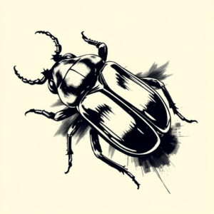 Brushstroke Beetle Tattoo