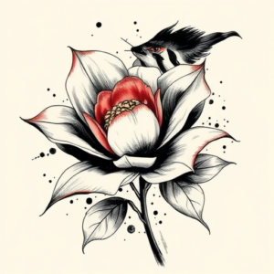 Brushstroke Botanical Tattoo