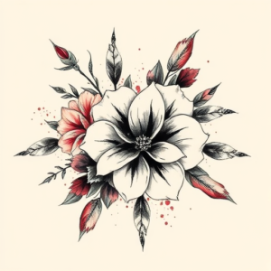 Brushstroke Bouquet Tattoo