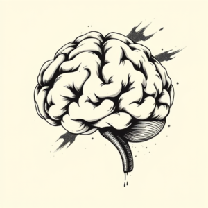 Brushstroke Brain Tattoo