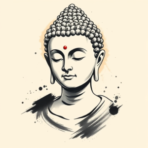 Brushstroke Buddha Tattoo