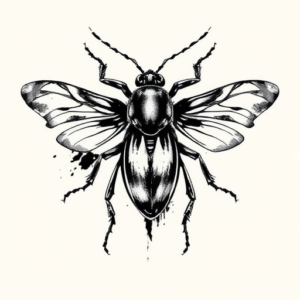 Brushstroke Bug Tattoo