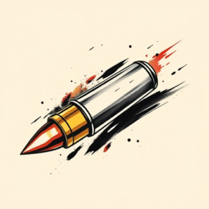 Brushstroke Bullet Tattoo