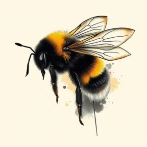 Brushstroke Bumblebee Tattoo