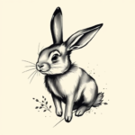 Brushstroke Bunny Tattoo