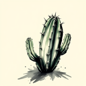 Brushstroke Cactus Tattoo