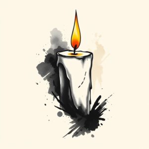 Brushstroke Candle Tattoo