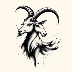 Brushstroke Capricorn Tattoo