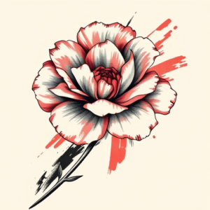 Brushstroke Carnation Tattoo