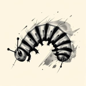 Brushstroke Caterpillar Tattoo