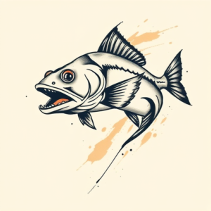 Brushstroke Catfish Tattoo