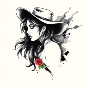 Brushstroke Catrina Tattoo