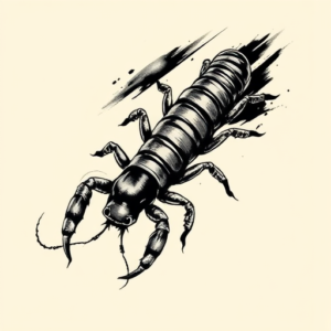 Brushstroke Centipede Tattoo