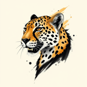 Brushstroke Cheetah Tattoo