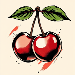 Brushstroke Cherry Tattoo