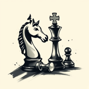 Brushstroke Chess Tattoo