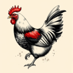Brushstroke Chicken Tattoo