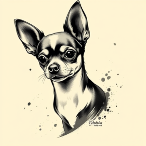 Brushstroke Chihuahua Tattoo
