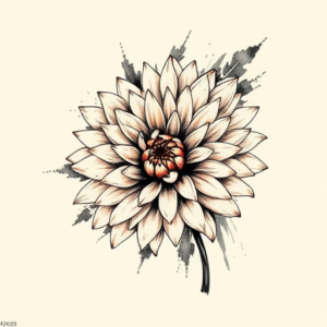 Brushstroke Chrysanthemum Tattoo