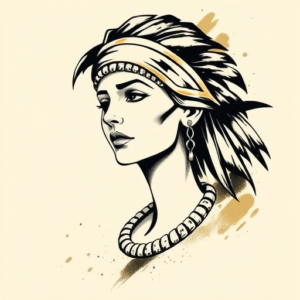 Brushstroke Cleopatra Tattoo