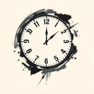 Brushstroke Clock Tattoo