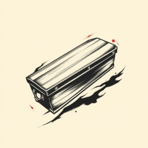 Brushstroke Coffin Tattoo