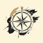 Brushstroke Compass Tattoo