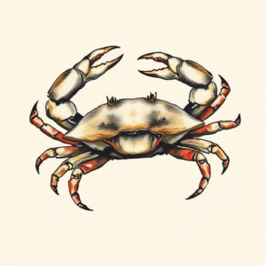 Brushstroke Crab Tattoo