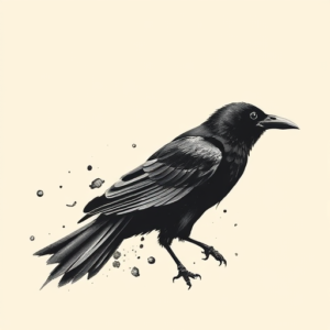 Brushstroke Crow Tattoo