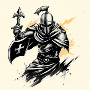 Brushstroke Crusader Tattoo