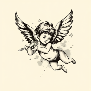 Brushstroke Cupid Tattoo