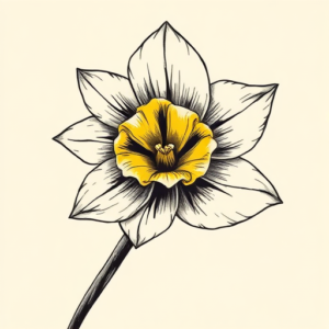 Brushstroke Daffodil Tattoo