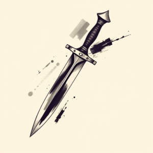 Brushstroke Dagger Tattoo