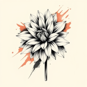 Brushstroke Dahlia Tattoo