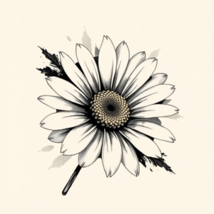 Brushstroke Daisy Tattoo