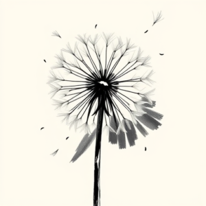 Brushstroke Dandelion Tattoo