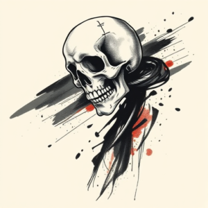 Brushstroke Death Tattoo