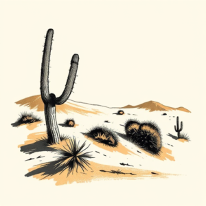 Brushstroke Desert Tattoo