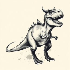 Brushstroke Dinosaur Tattoo