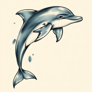 Brushstroke Dolphin Tattoo