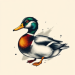Brushstroke Duck Tattoo