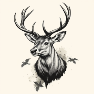 Brushstroke Elk Tattoo