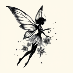 Brushstroke Fairy Tattoo