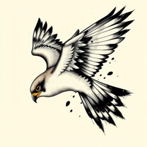 Brushstroke Falcon Tattoo