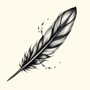 Brushstroke Feather Tattoo
