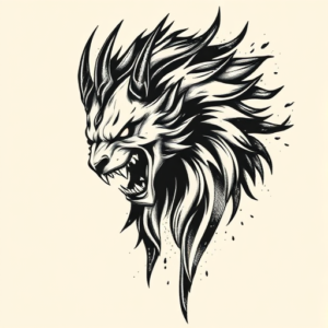 Brushstroke Fenrir Tattoo