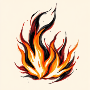 Brushstroke Fire Tattoo