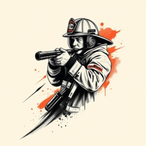 Brushstroke Firefighter Tattoo